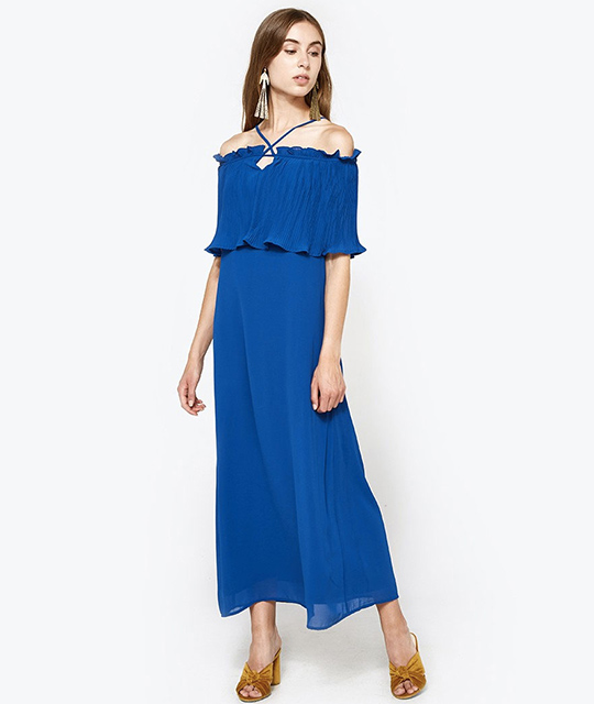 Plaid Hangdown Cowl Neck